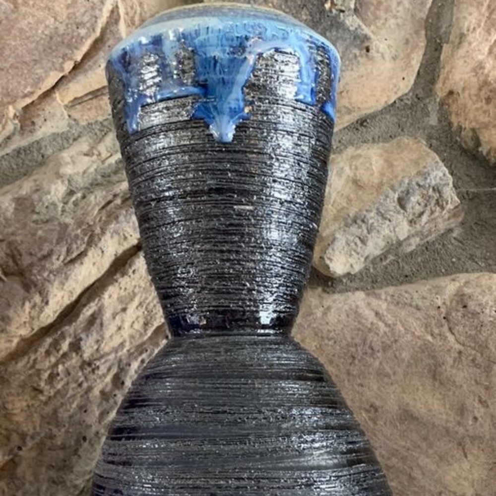 KOFFMAN STUNNING STUDIO POTTERY VASE UNIQUE SIGNED HEAVY